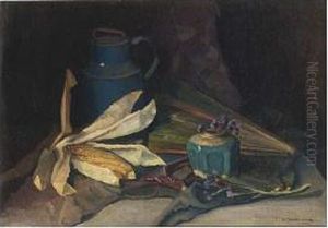 Still Life With A Fan And Ginger Jar