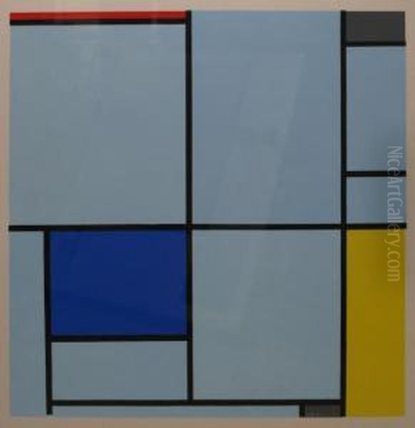 Composition Bleu Pale D'apres Une Peinture - view 1