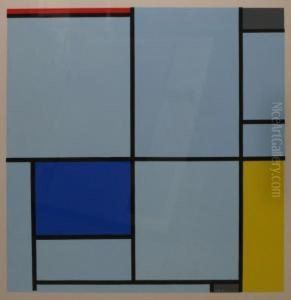 Composition Bleu Pale D'apres Une Peinture