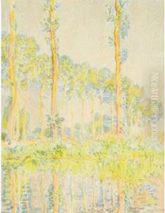 Les Peupliers by Claude Oscar Monet