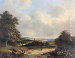 Sommerliche Landschaft. by Cornelis Marinus W. Mongers