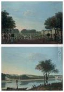 The Gardens And Facade Of The Palais Du Luxembourg, Paris by Antoine Pierre Mongin
