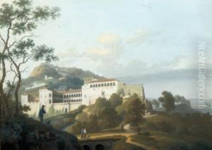 Vue D'un Cloitre Pres De La Cote Italienne by Antoine Pierre Mongin