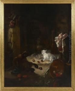 Ilustracao Do Proverbio Tirer Les Marrons Du Feu by Charles Monginot