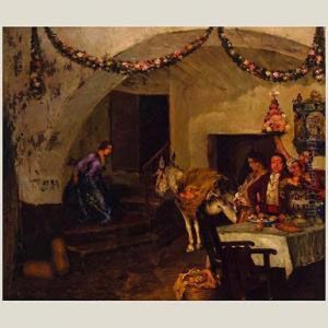 Escena De Interior by Bartolome Mongrell Munoz