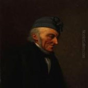 An Elderly Mand With A Knitted Hat
