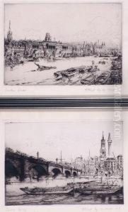 London Bridge And London River by William Monk
