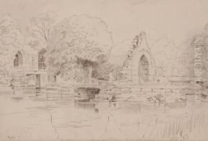 Folder Of Watercolours And Pencil Sketches by William Monk