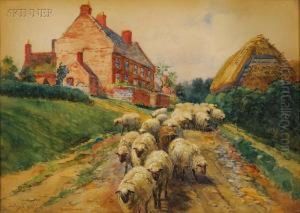 Driving The Sheep Home by John Austin Sands Monks