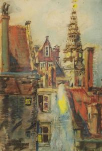 View Of The Oude Kerk, Amsterdam by Martin Monnickendam