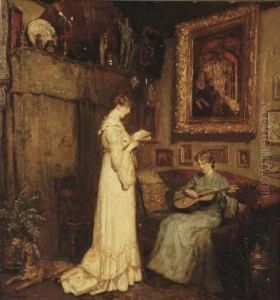 Het Duo; Two Women In An Interior by Martin Monnickendam