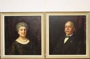 Portretten Van Dame En Heer In Avondkledij by Martin Monnickendam