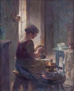 La Nettoyeuse De Cuivre by Maurice Louis Monnot