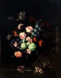 Bouquet De Fleurs Sur Un Entablement.