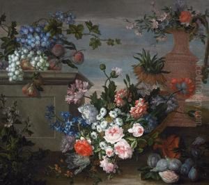 Stillleben Mit Blumen Und Fruchten by Antoine (Baptiste M.) Monnoyer