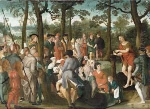 Saint John The Baptist Preaching In The Wilderness by The Brunswick Monogrammist