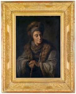 Bildnis Einer Alten Frau Im Pelzverbramtengewand by Is Monogrammist
