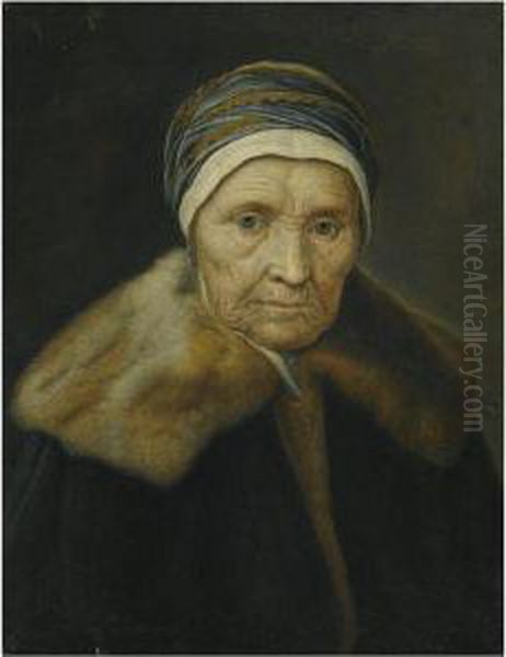 Portrait Of An Old Lady, Head And Shoulders - view 1