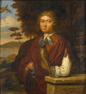 Portrait Of A Youth, Half-length, In A Landscape Holding A Falcon And A Dead Starling