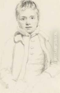 Portrait Of A Boy, Traditionally Identified As The Artist's Youngerbrother, John Monro, Half-length, Seated With A Book In His Righthand by Henry Monro