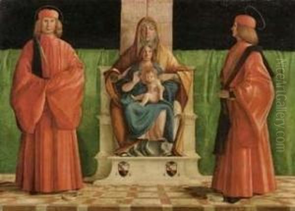 Sant"anna In Trono Con In Braccio Maria E Il Bambino E, Ai Lati, I Santi Cosma E Damiano - view 1