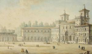 Vue De La Villa Medicis A Rome by Elie Honore Montagny