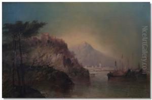 Montague, "dinant", Oilon Canvas, Signed, Dated 1893, 28cms X 45cms