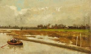 Marskyground, Dordrecht. Auf Dem Wasser Ruderboot Mit Hollanderinnen by Hilda Montalba