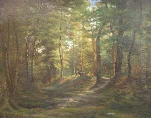 Figure With A CowIn A Woodland Glade