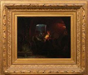 Vergnugliche Weinprobe Im Kerzen- Und Laternenschein by Anders Montan