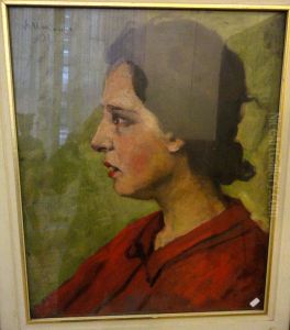 Profilo Di Donna Convestito Rosso by Evasio Montanella