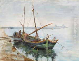 Barche Sul Porto by Evasio Montanella