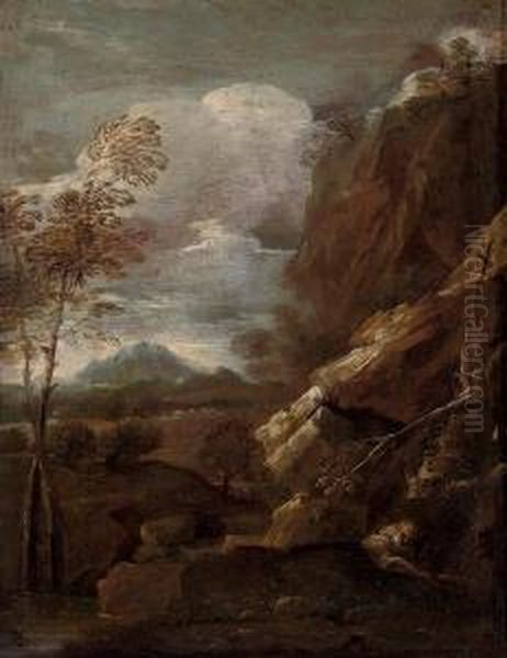 A Hermit In An Extensive Mountainous Landscape - view 1