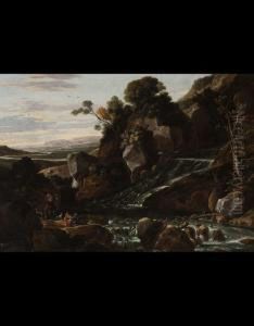 Paesaggio Con Cascata by Pietro Montanini