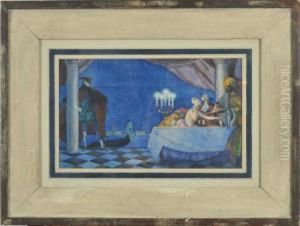 Scene De Carnaval A Venise by Henri Montassier