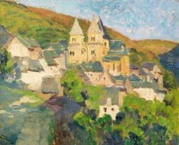 Impressionistische Landschaft Mit Romanischer Kirche - view 1