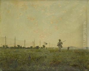 Scena Di Caccia Nella Campagna by Edoardo Monteforte