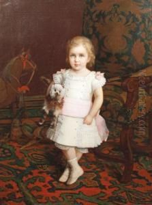 Enfant Au Chien Et Au Cheval A Bascule by Jules Monteignier