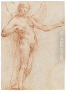 Study Of An Angel Holding A Staff