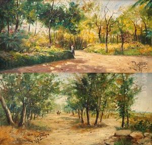 Paisaje Con Figuras by Jose Montenegro Capell