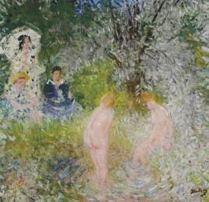 Le Bain Signed 'montezin' by Pierre Eugene Montezin