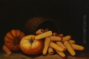 Still Life With Corn And Pumpkins by Alfred Montgomery