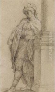 Recto: A Standing Turkish Man Wearing A Cloak Leaning On A Column Verso: Two Hands Holding A Dagger And A Separate Study Of A Left Hand