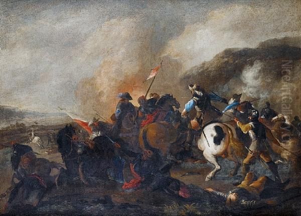 A Battle Scene With An Infantryman Lying Onthe Battlefield - view 1