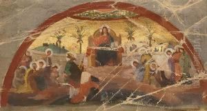 Bozzetto Olio Su Tela Eseguito Per La Chiesa Di San Gioacchino A Roma