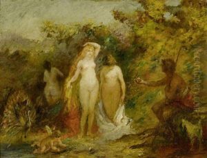 The Judgement Of Paris by Adolphe Joseph Thomas Monticelli