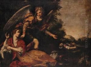 The Archangel Michael Appearing To Hagar And Ishmael In Thewildnerness