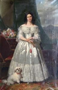 Portrait En Pied D'une Elegante, 1845. Portrait En Pied D'une Elegante, 1845.