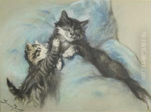 Young Kitten Waking Up Mom - view 1