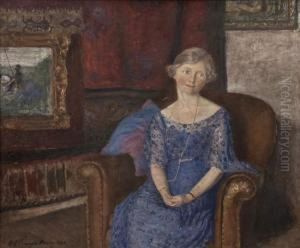 Portrait Of Mrs Tatuni by Robert James Enraght Moony